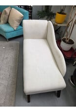 White One Armed Upholstered Chaise Lounge