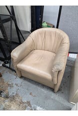 Vintage Leather Swivel Armchair - AS IS