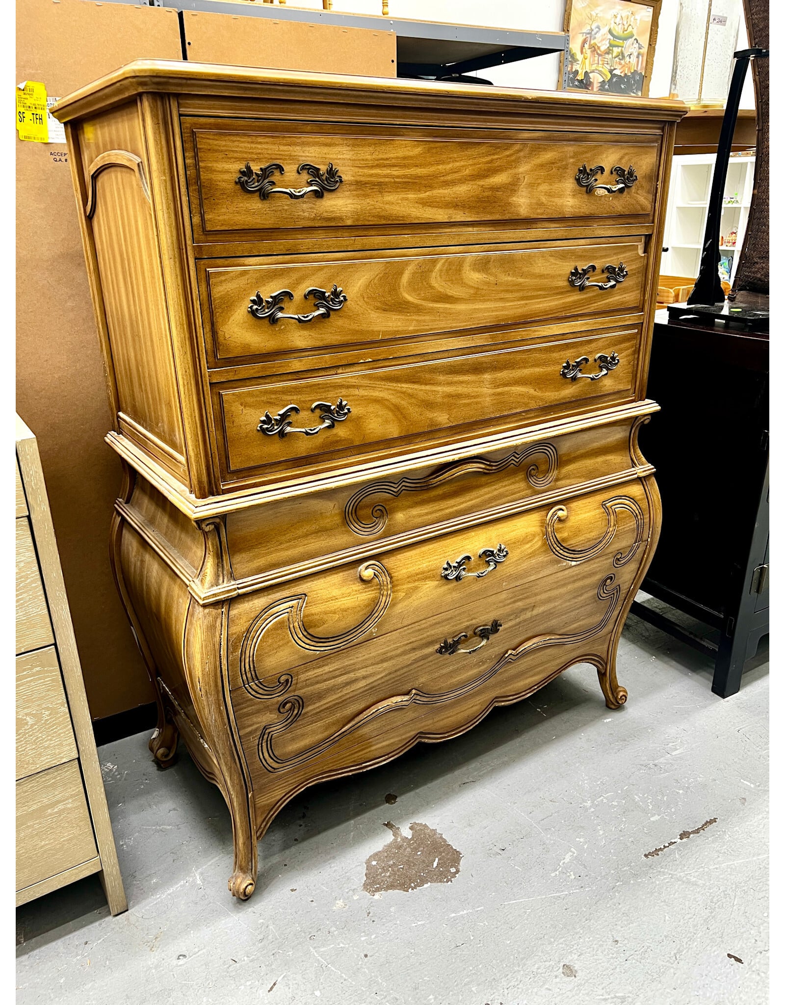Vintage French Provincial Highboy Dresser