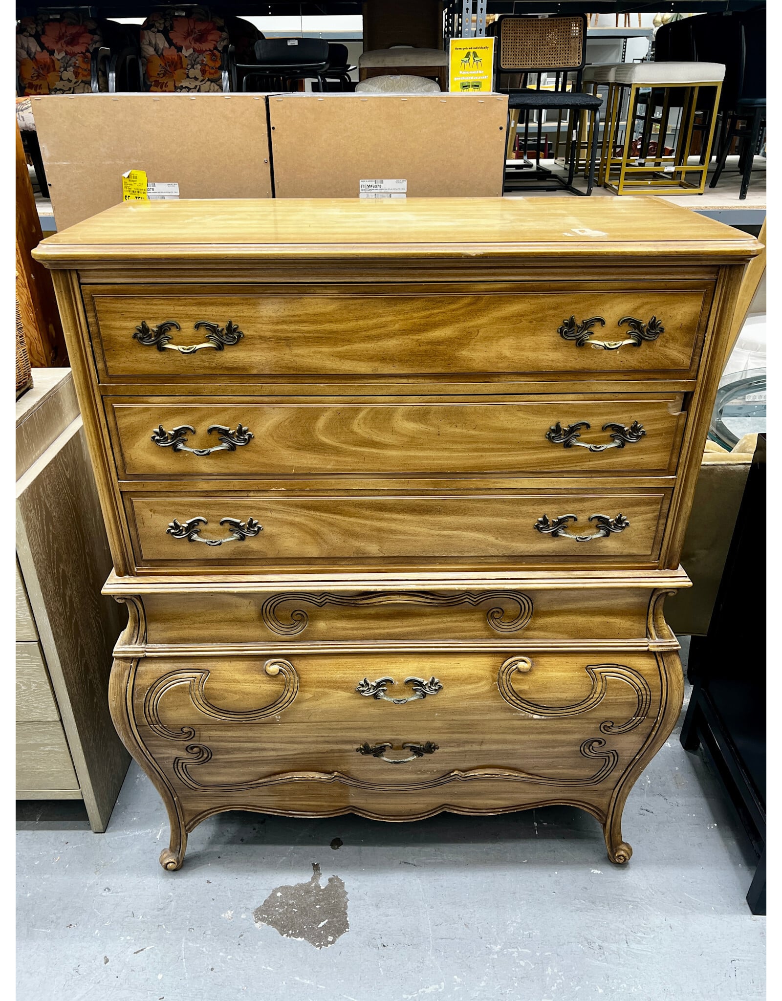 Vintage French Provincial Highboy Dresser