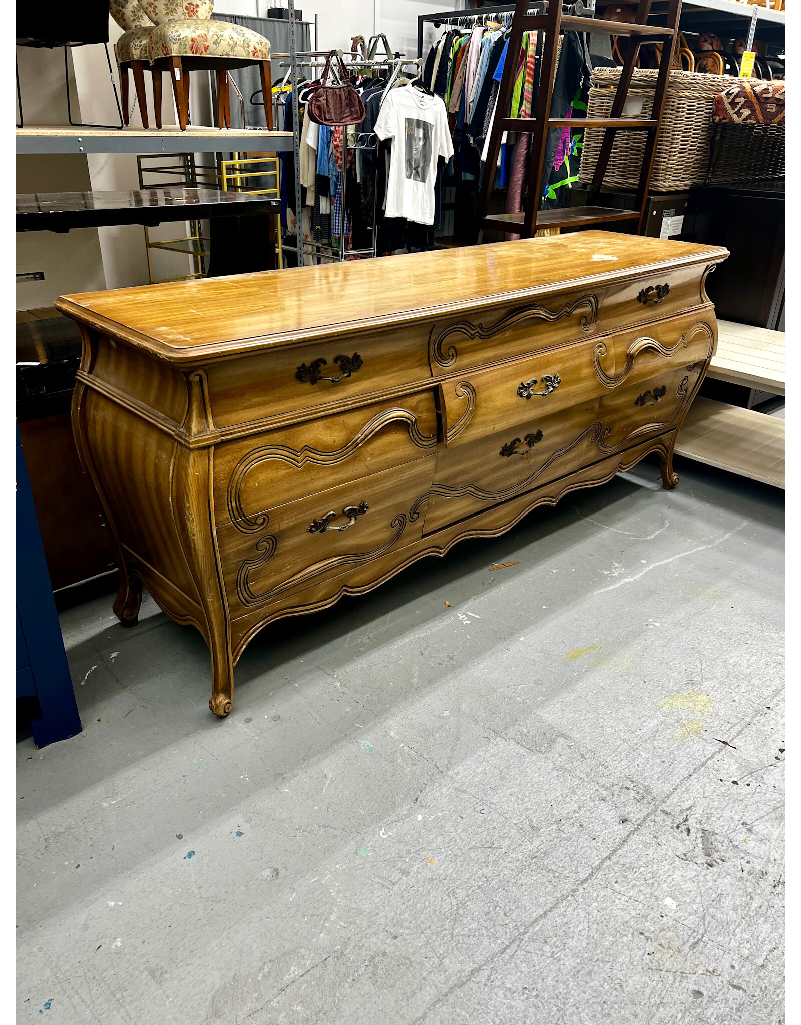 Vintage French Bombe Dresser