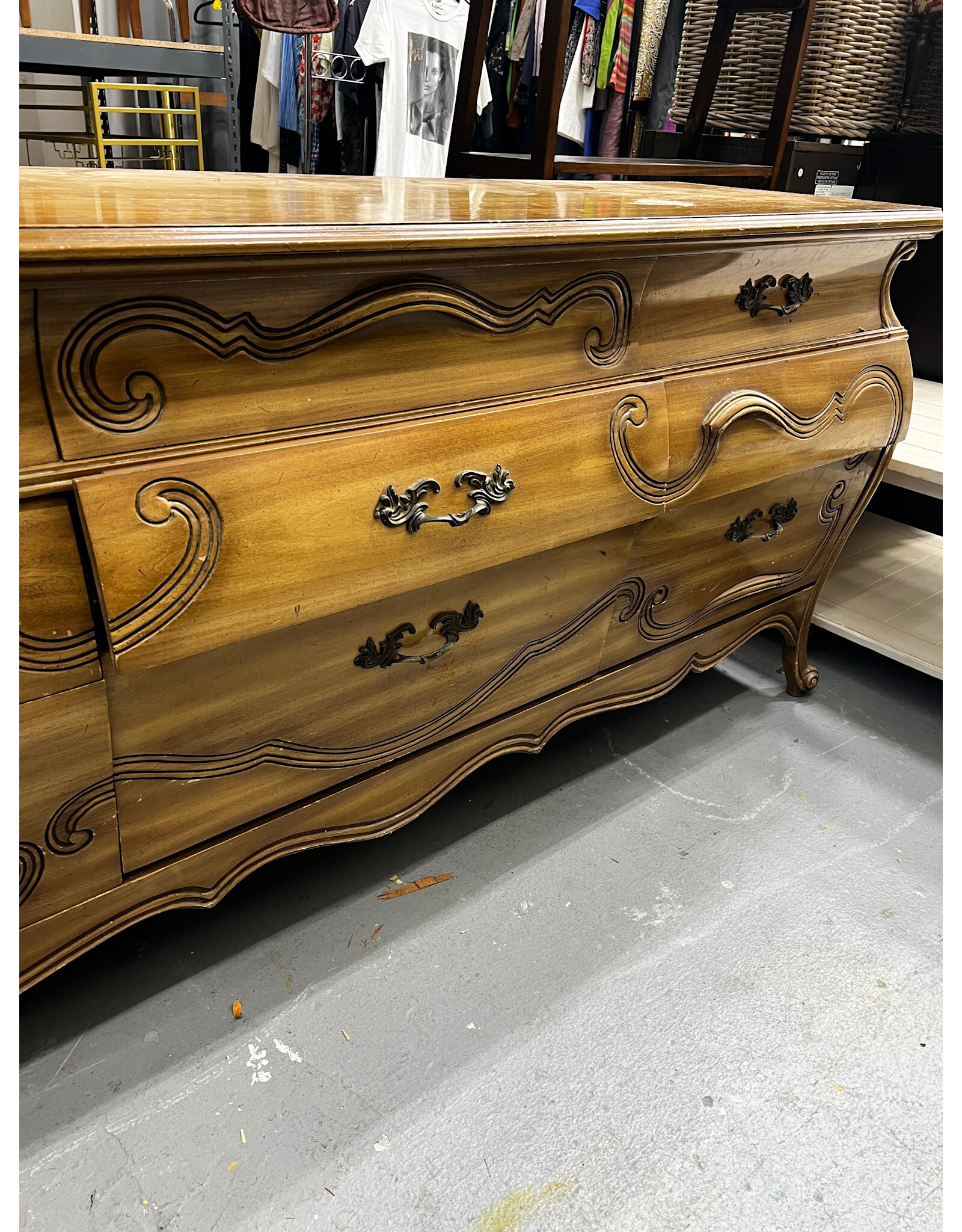 Vintage French Bombe Dresser