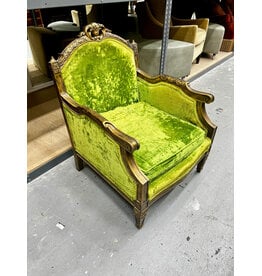 Brat Green Crushed Velvet Armchair--AS IS