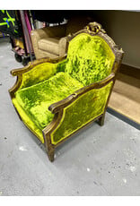 Brat Green Crushed Velvet Armchair--AS IS