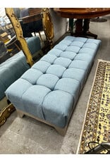 Modern Blue Tufted Bench