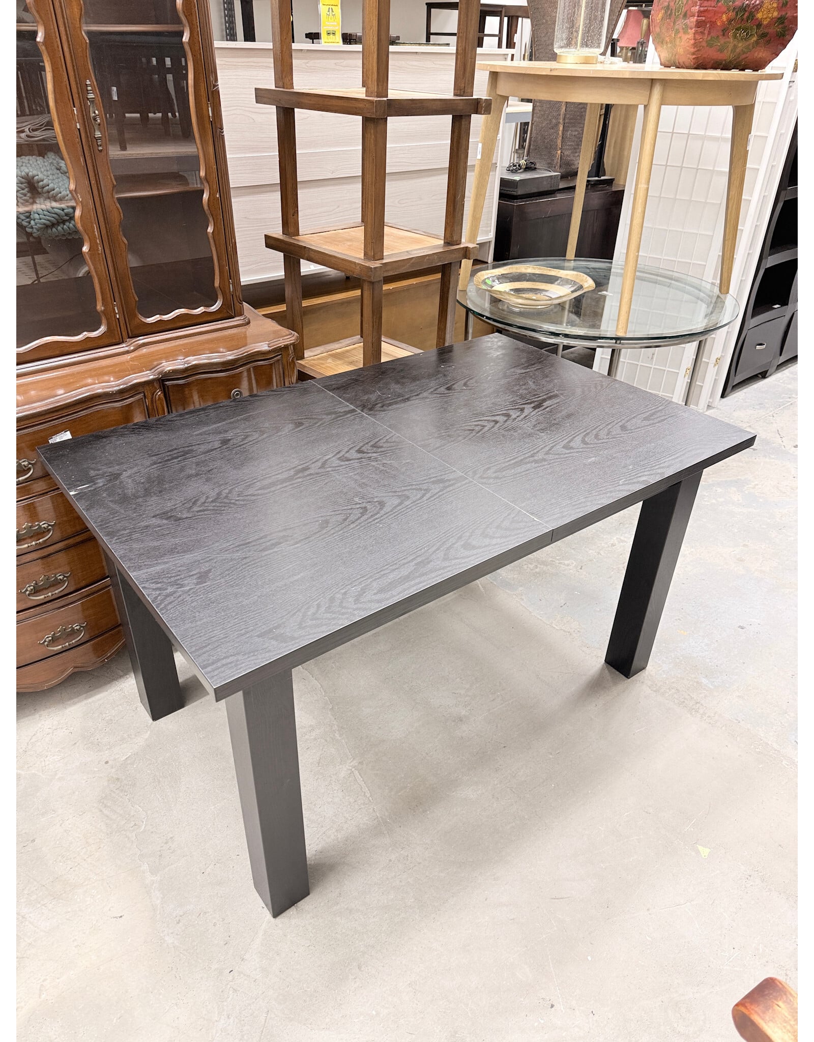 Modern Black Rectangular Wood Dining Table
