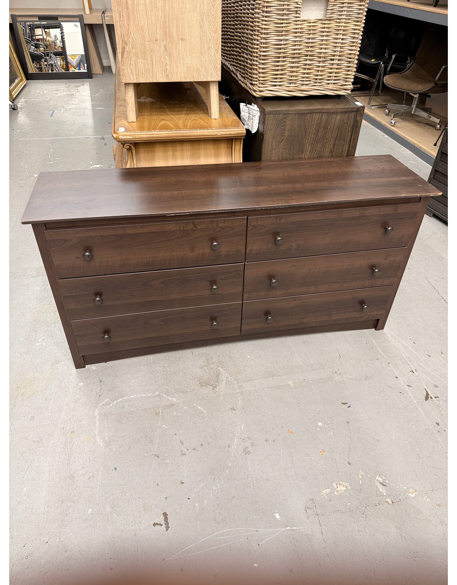 Modern Espresso Finish 6-Drawer Double Dresser