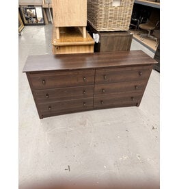 Modern Espresso Finish 6-Drawer Double Dresser