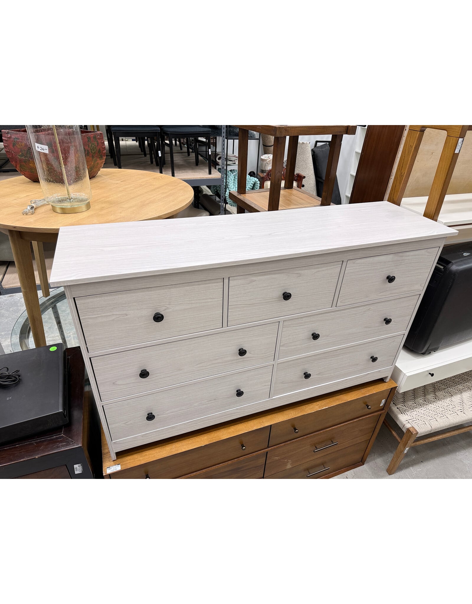 Modern Beige 7-Drawer Long Dresser
