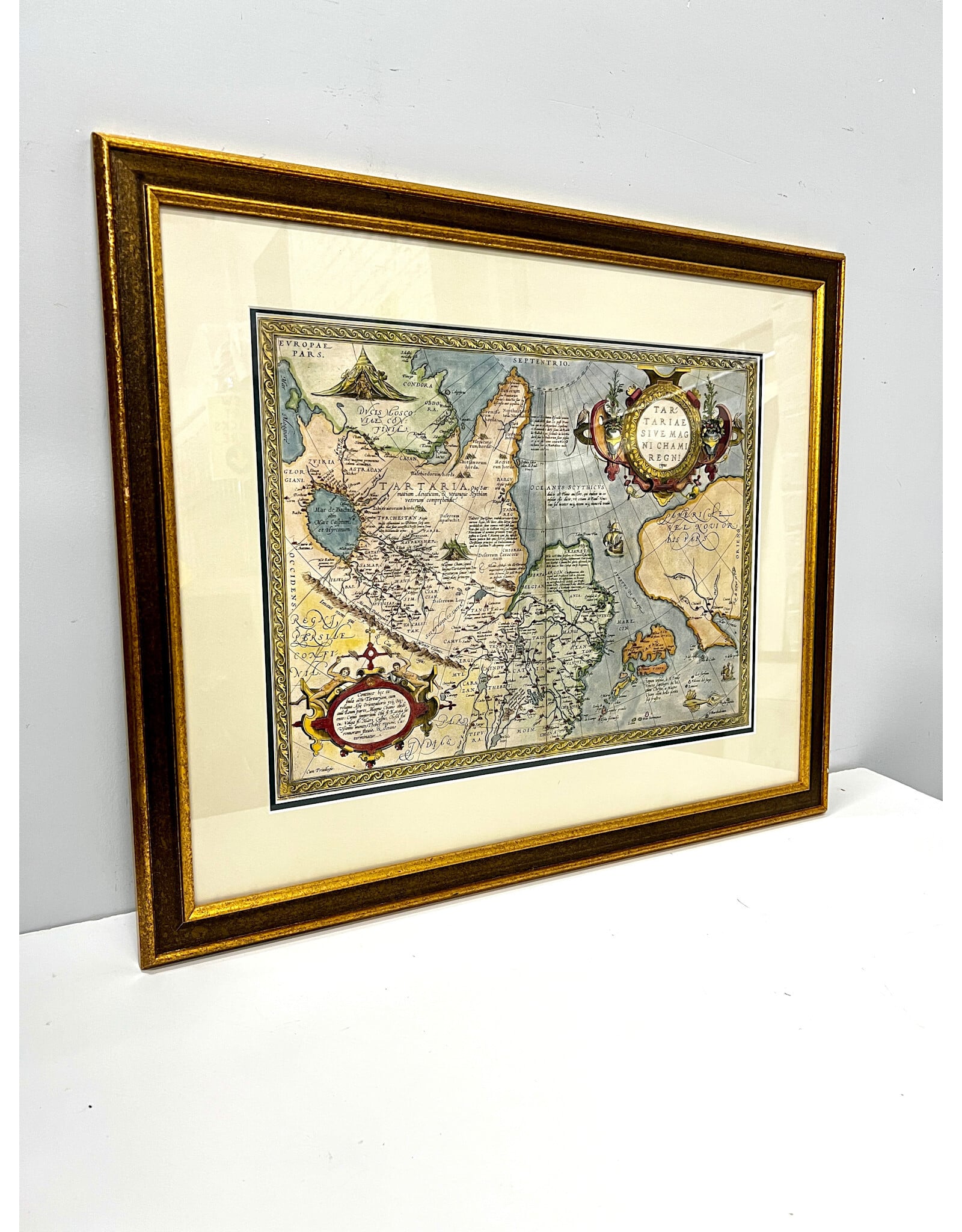 Framed Reproduction Map by Abraham Ortelius