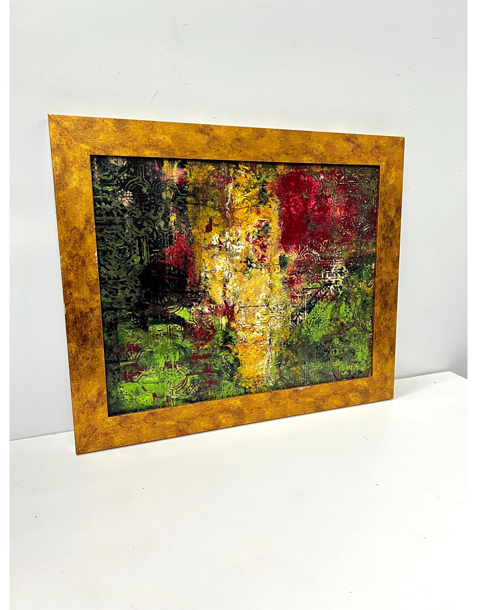 Forest, framed painting on canvas