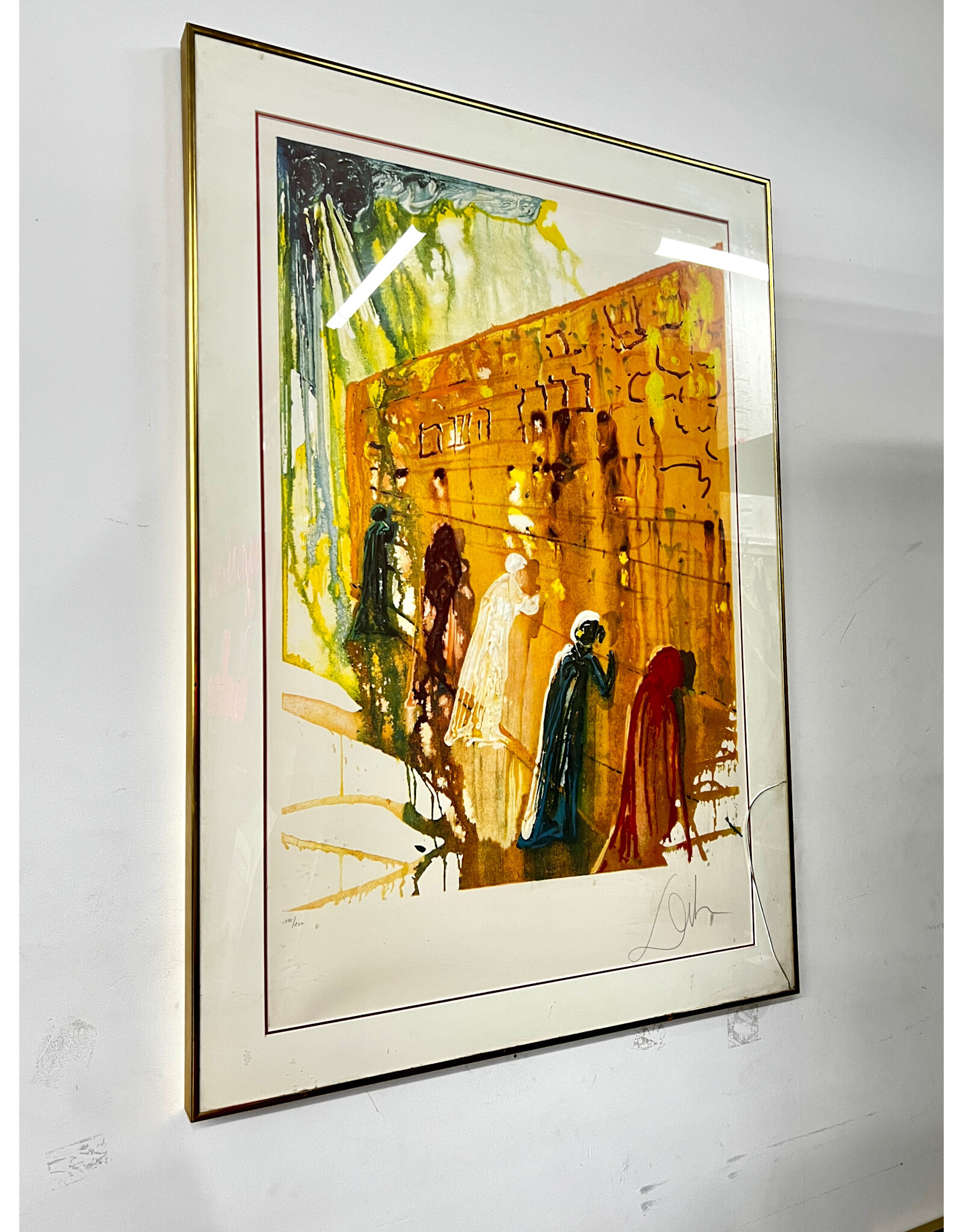 La Mur des Lamentations by Salvador Dali, framed lithograph, signed--AS IS