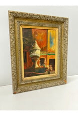 Fountain Scene, framed painting