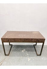 Bakers Folio Table Desk , Wood Trimmed with Coconut