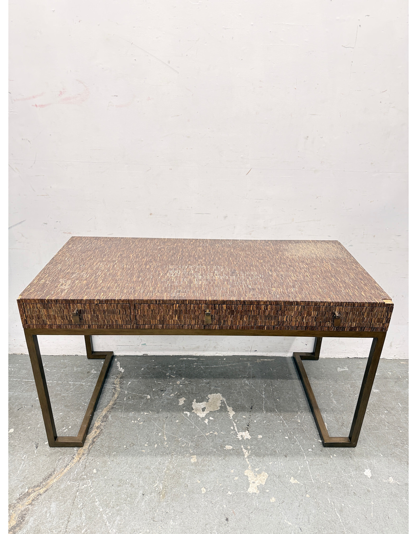 Bakers Folio Table Desk , Wood Trimmed with Coconut