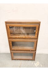 Vintage 3-Tier Barrister Bookcase, Featuring Front Lift Doors