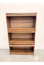 Vintage 3-Tier Barrister Bookcase, Featuring Front Lift Doors