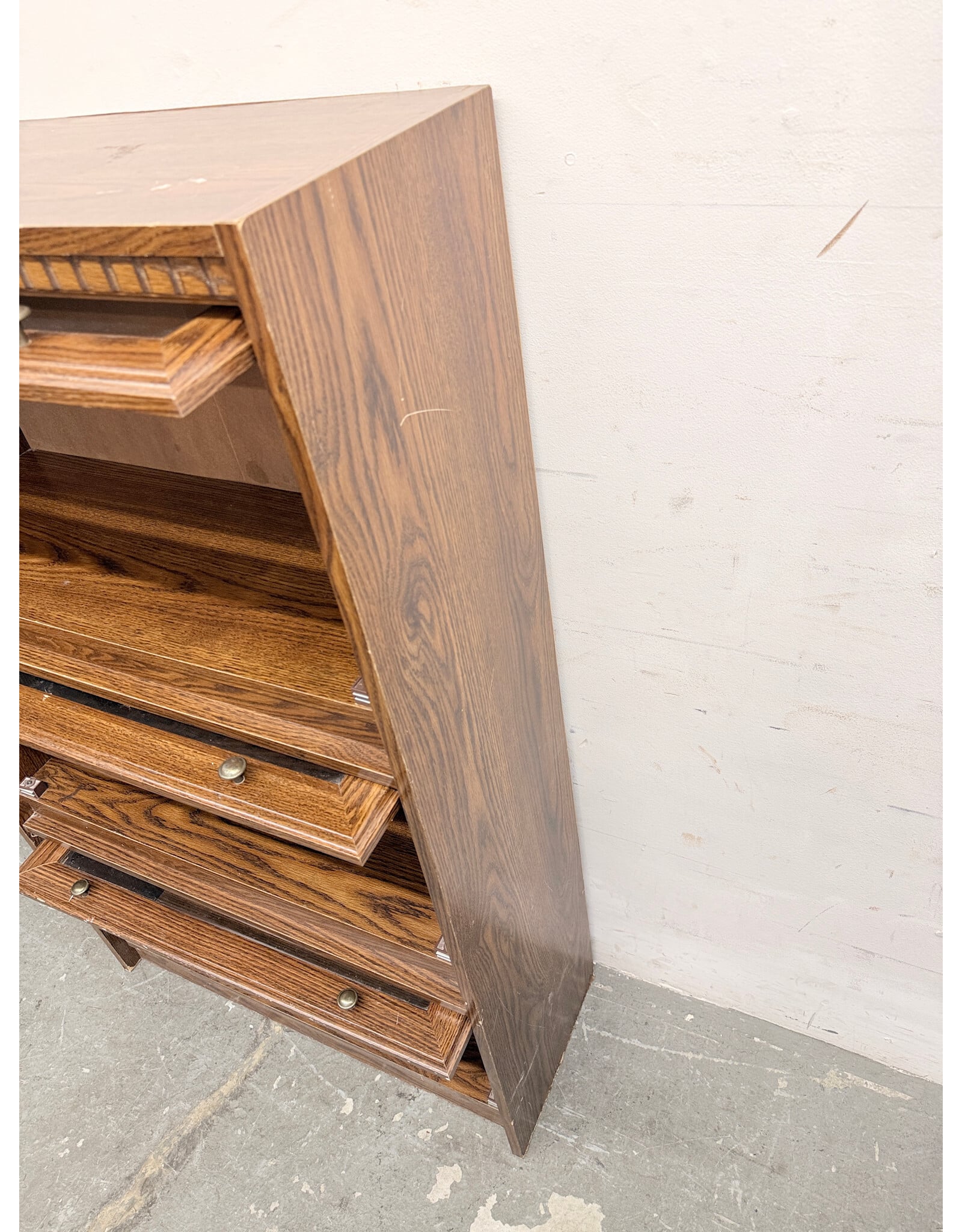 Vintage 3-Tier Barrister Bookcase, Featuring Front Lift Doors