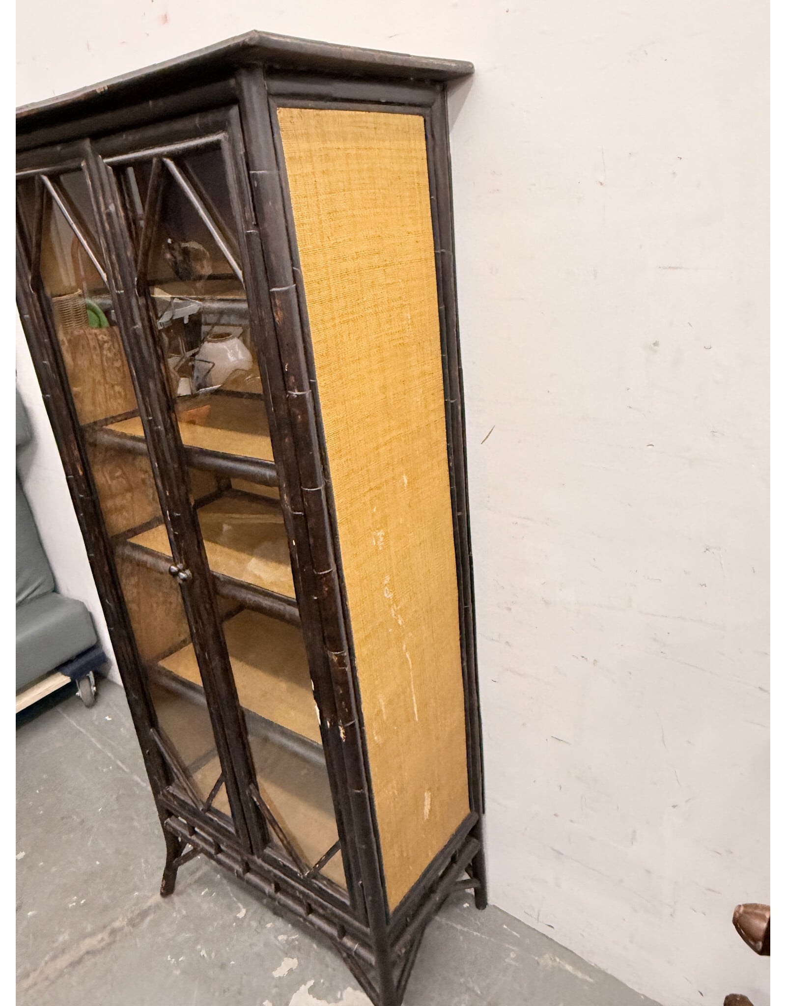 English Aesthetic Movement 2-Door Bamboo Cabinet