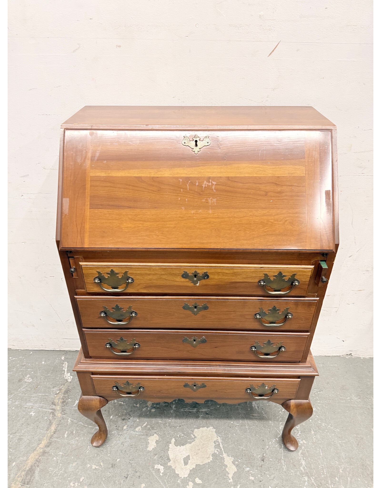 Stained Mahogany Slant Front Secretary Desk, Taylor Jamestown