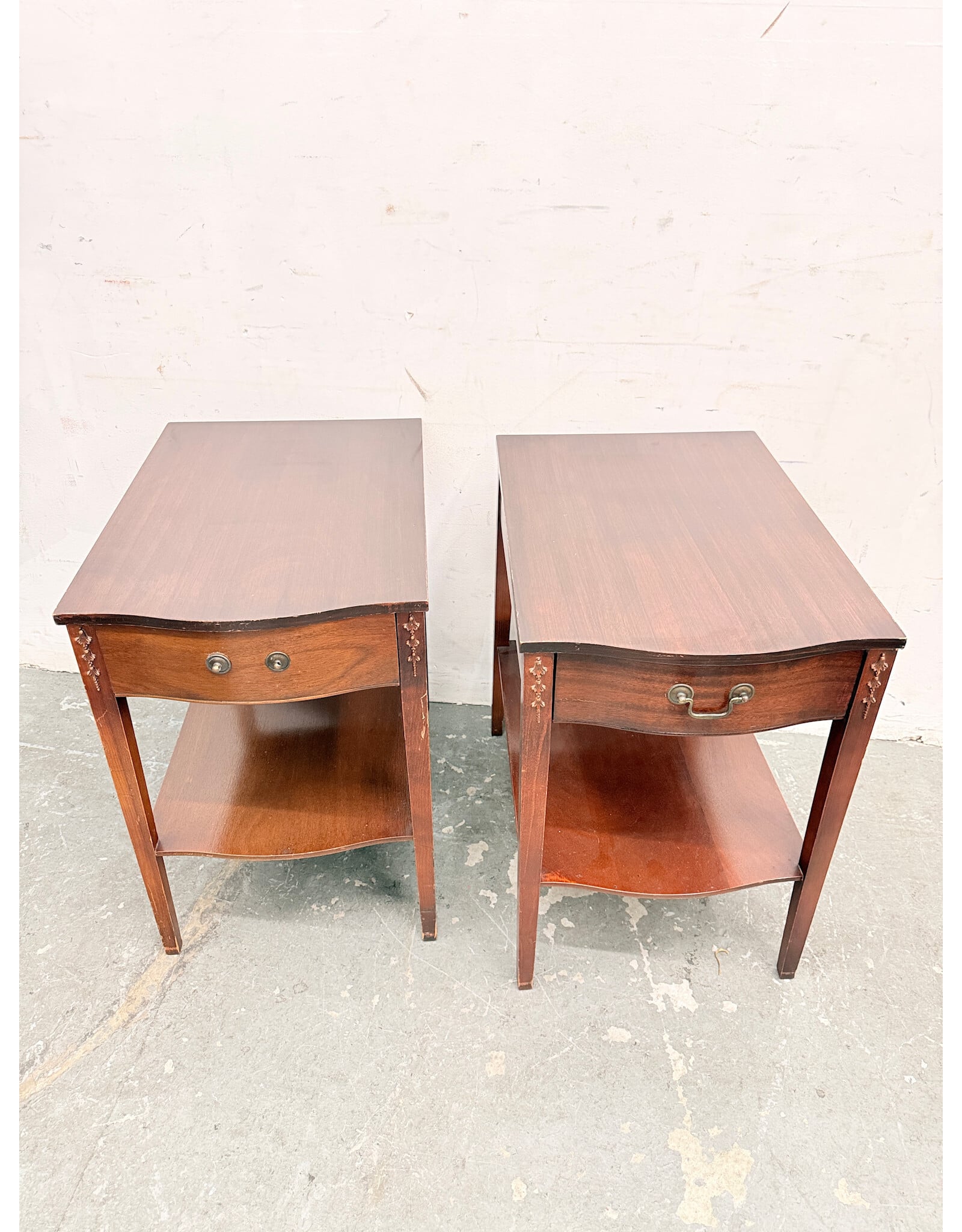 2-Tier Wooden Bedside Table with Drawer