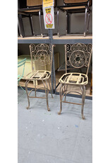 Vintage Ornate Wrought Iron Bar Stool