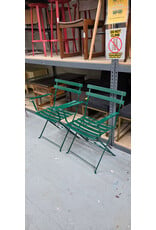 Classic Green Folding Metal Bistro Chairs