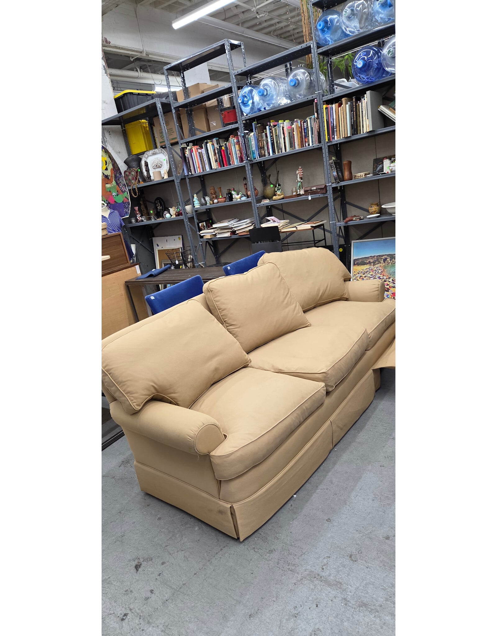 Beige Upholstered Sofa