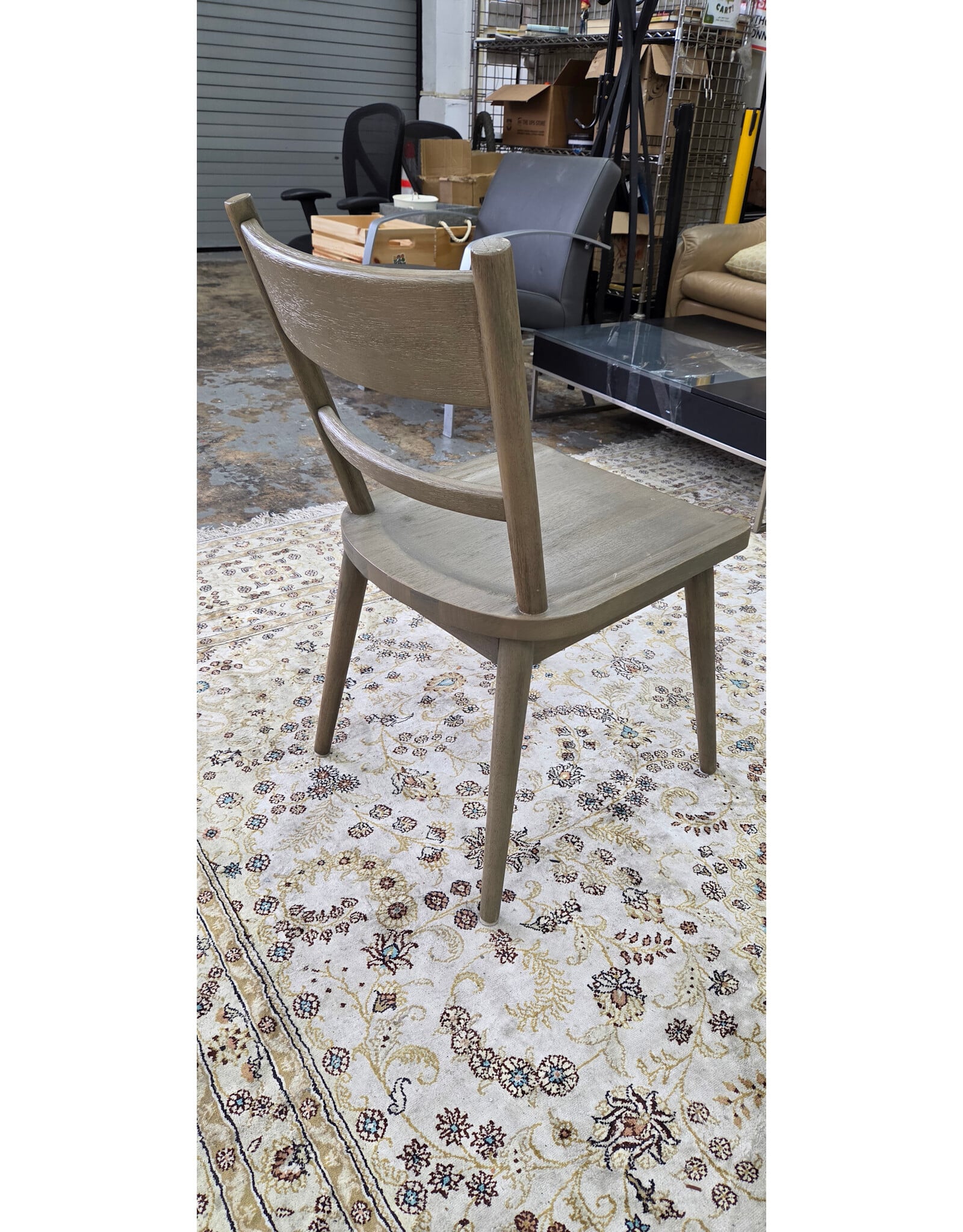Arno Warm Grey Wood Dining Chair from Crate & Barrel