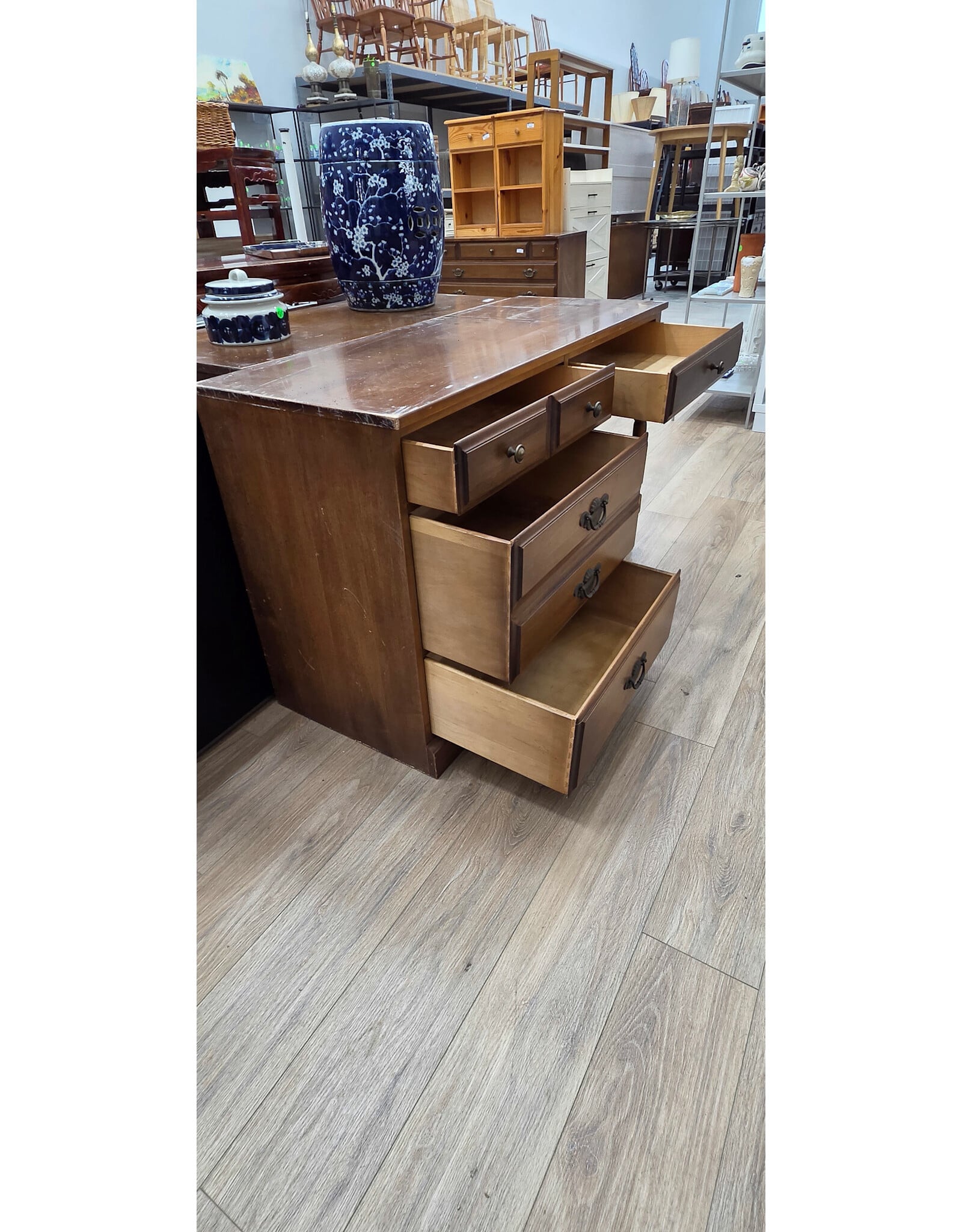 Heirloom Nutmeg Maple Custom Room Plan Student Desk by Ethan Allen
