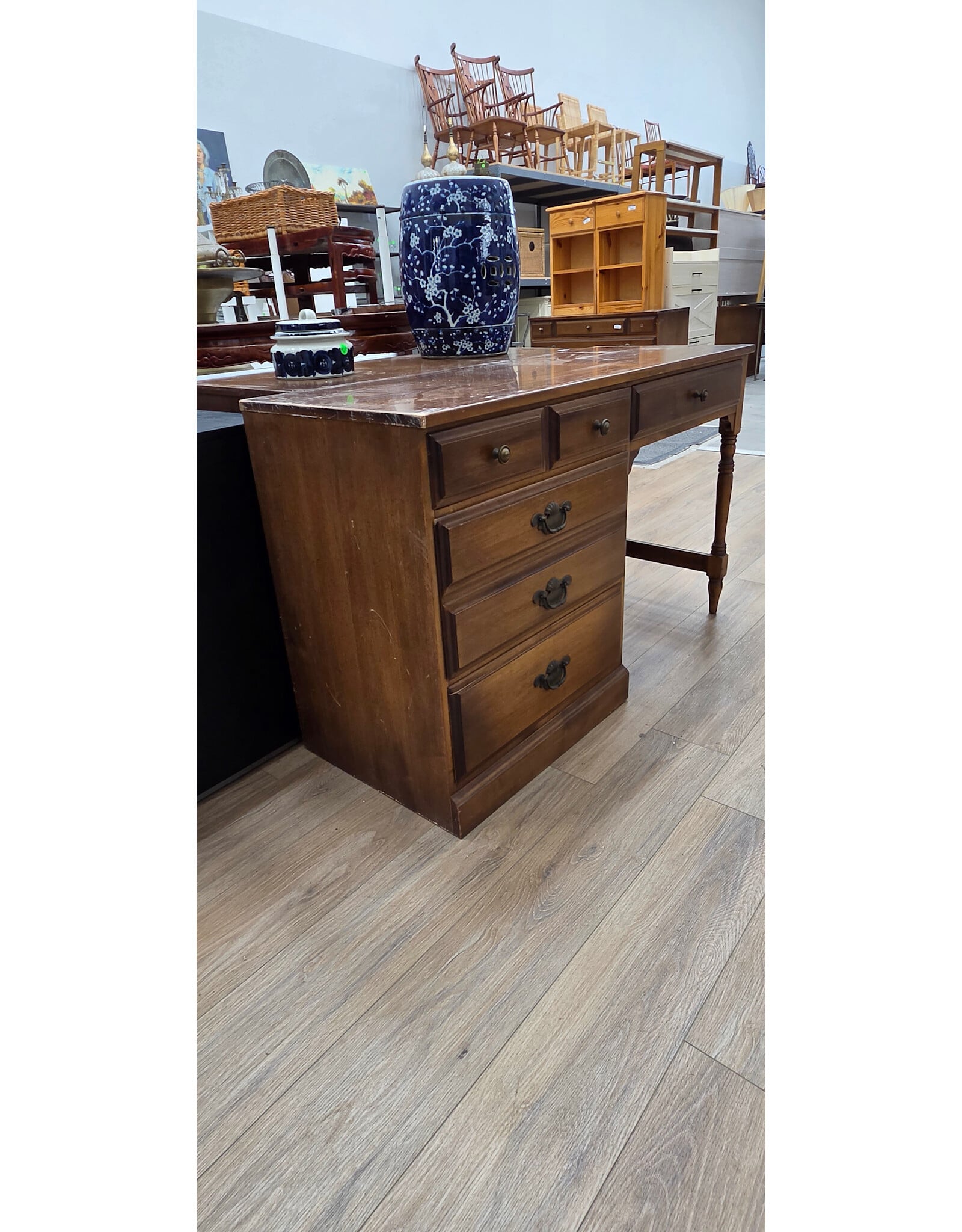 Heirloom Nutmeg Maple Custom Room Plan Student Desk by Ethan Allen