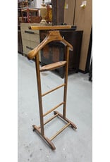 Vintage Antique Wood Butler Valet Stand with Wheels