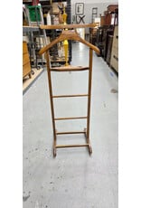 Vintage Antique Wood Butler Valet Stand with Wheels