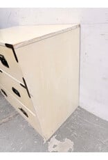 Mid-Century Style White Lacquer Campaign Chest of Drawers