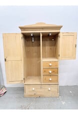 Late Victorian Style Pine Mirrored Wardrobe