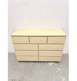 Cream 9-Drawer Wooden Dresser
