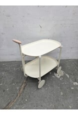 Modern 2-tier White Rolling Cart