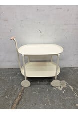 Modern 2-tier White Rolling Cart