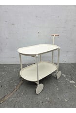 Modern 2-tier White Rolling Cart