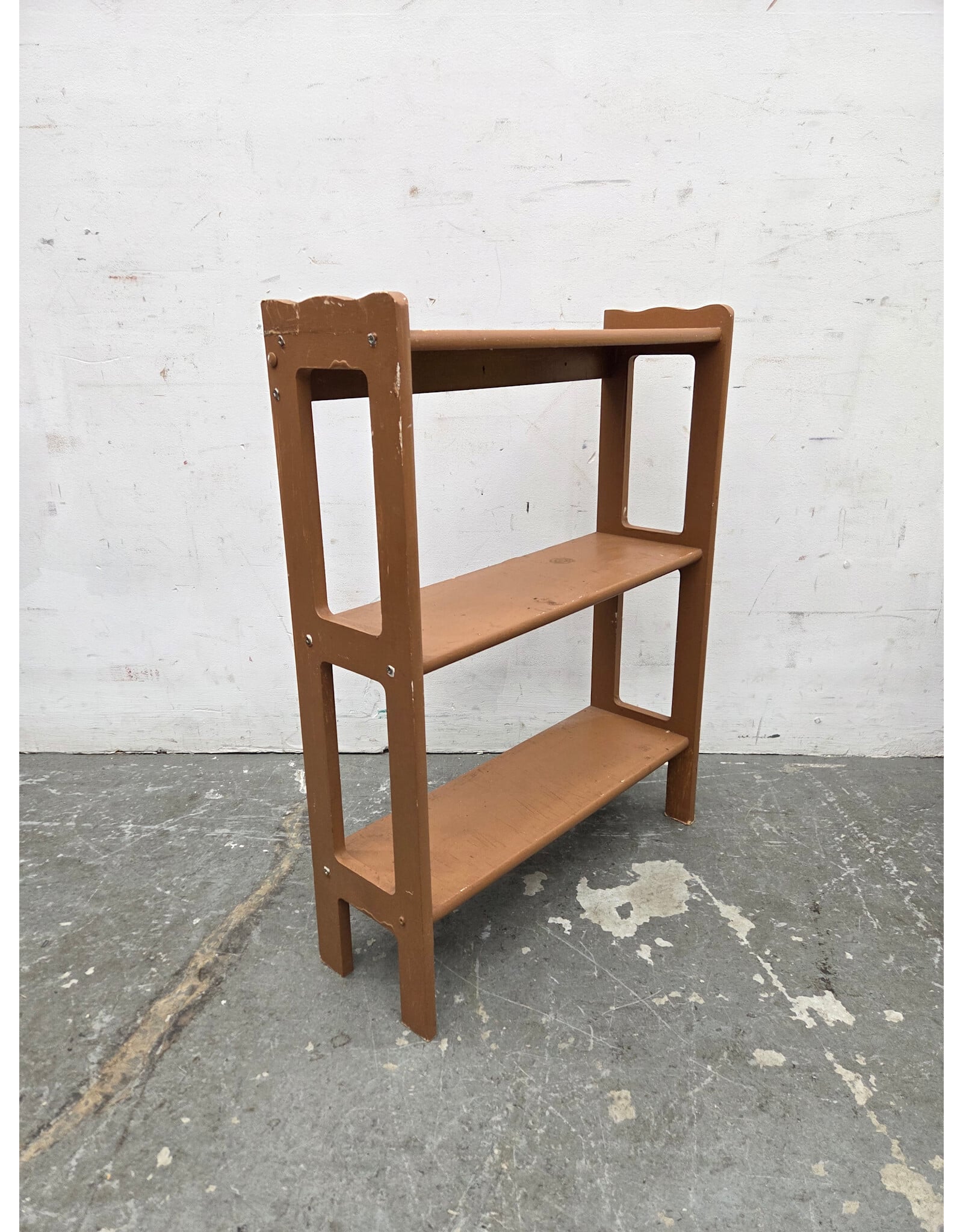 Vintage Brown Painted 3-tier Shelf