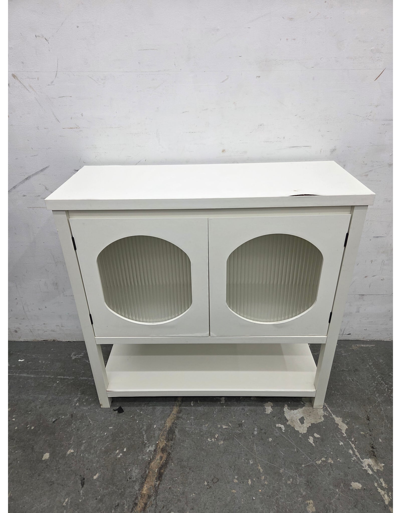 White 2-Door Storage Console - AS IS