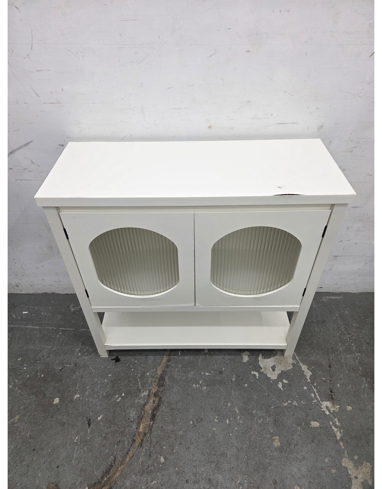 White 2-Door Storage Console - AS IS