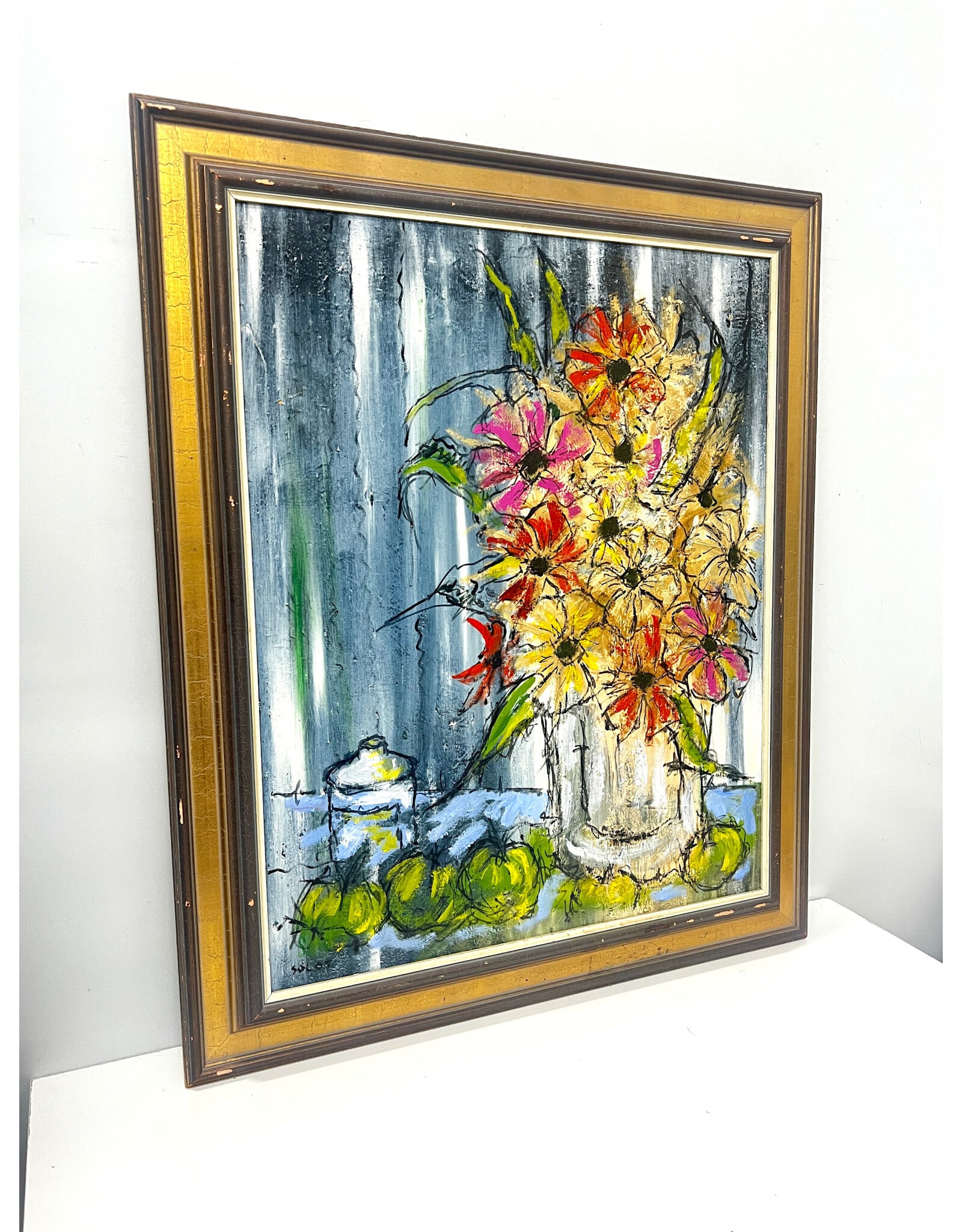Vibrant Bouquet, framed painting