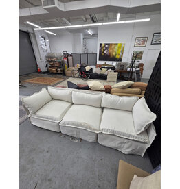 Beige Modular 3-Piece Sectional Sofa - AS IS