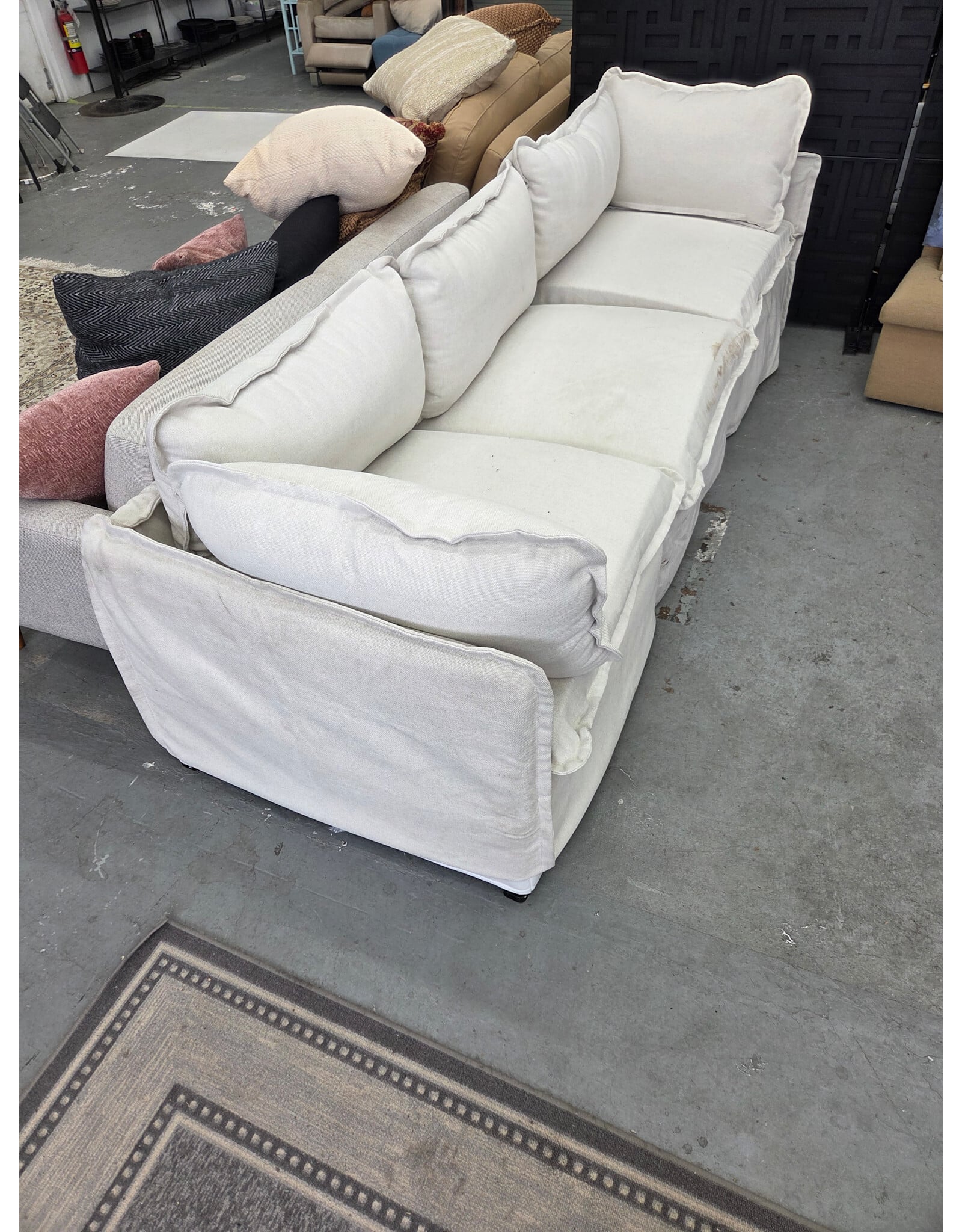 Beige Modular 3-Piece Sectional Sofa - AS IS