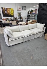 Beige Modular 3-Piece Sectional Sofa - AS IS