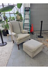 Vintage Armchair with Ottoman