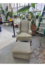 Vintage Armchair with Ottoman