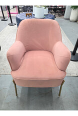 Modern Pink Velvet Accent Chair