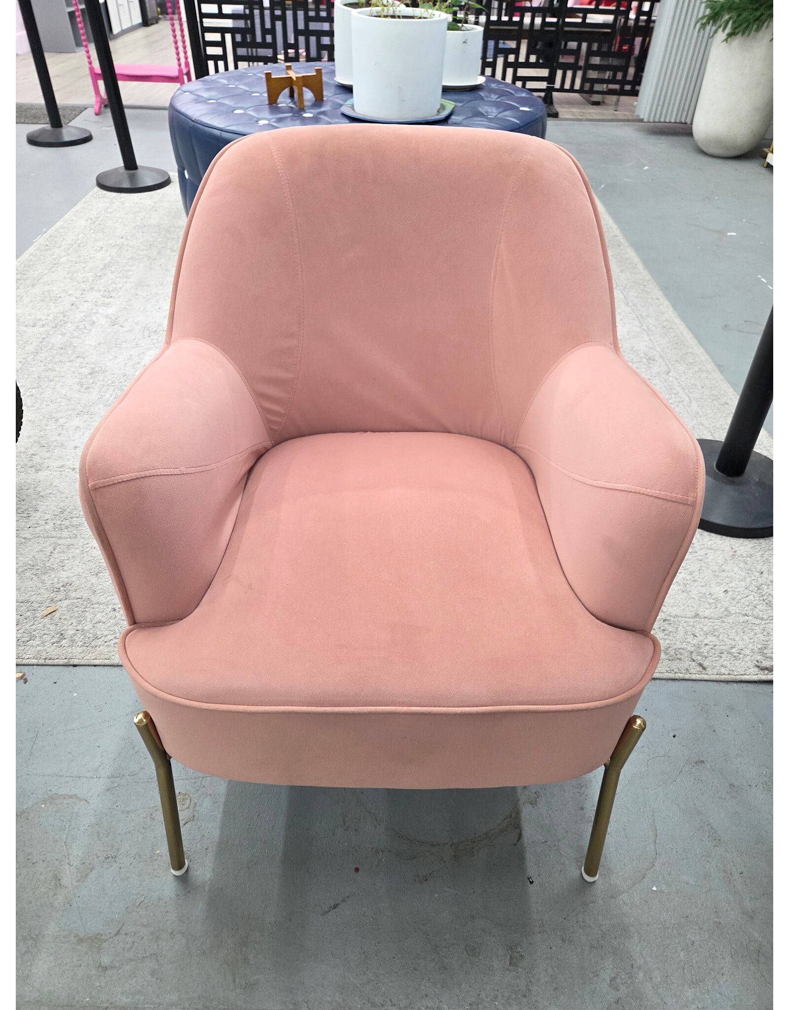 Modern Pink Velvet Accent Chair